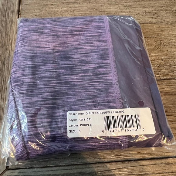 NWT Jill Yoga Little Girls sz 6 Colourblock Purple Leggings - Picture 8 of 11